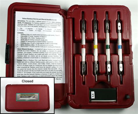 rock hardness scratch test kit|mineralab hardness testing kit.